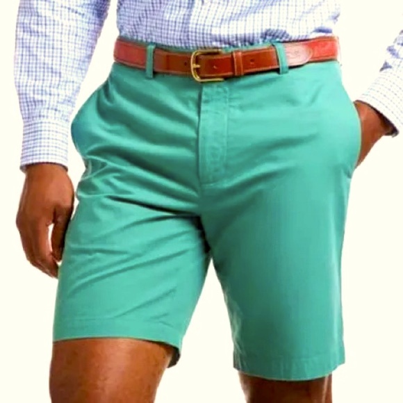 Vineyard Vines Other - Vineyard Vines Classic Fit 9” Club Shorts Men’s Size 36 Green Cotton Flat Front
